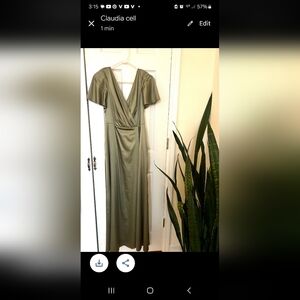 Elegant Celebrate Sage/Olive Green Maxi Dress